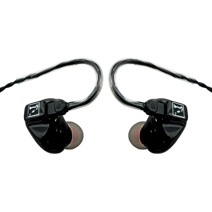 HÖRLUCHS HL4410 In-Ear Kopfhörer, 4-Wege Treiber bassbetont, Smart Surface Universal Design mit 2-Pin-Wechselkabel, verschiedene Domes und Filter - Schwarz