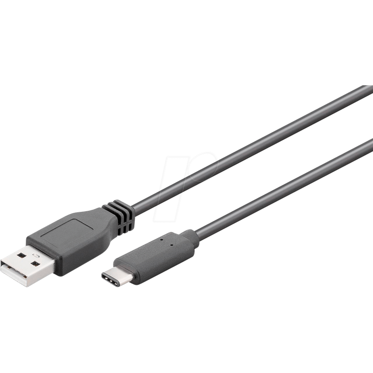 Goobay USB-C Kabel USB 3.1 Generation 2, 3A, schwarz, 1 m - USB-Stecker (Typ A) > USB-C-Stecker (41074)