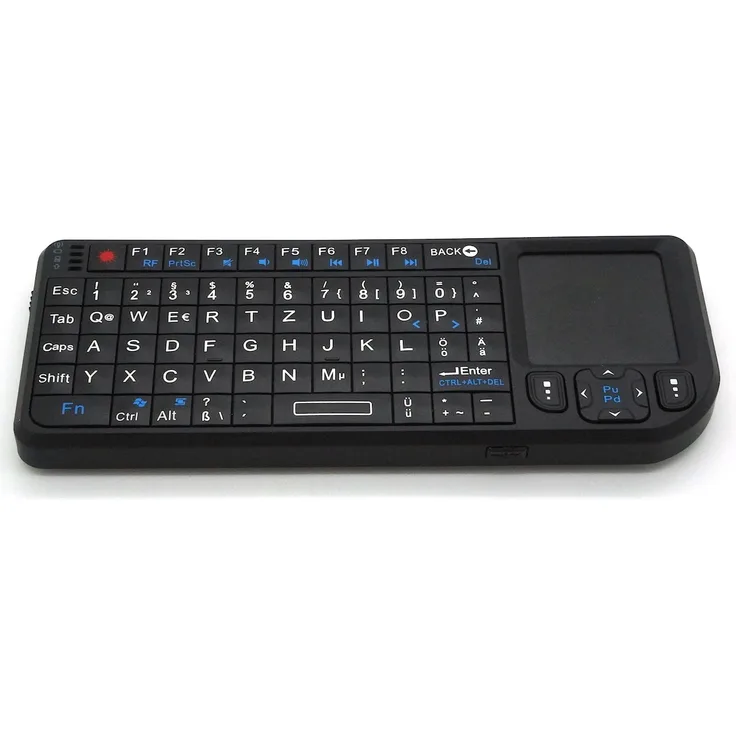 Mini Funk Tastatur mit Touchpad & Beleuchtung - schwarz, DE Layout QWERTZ