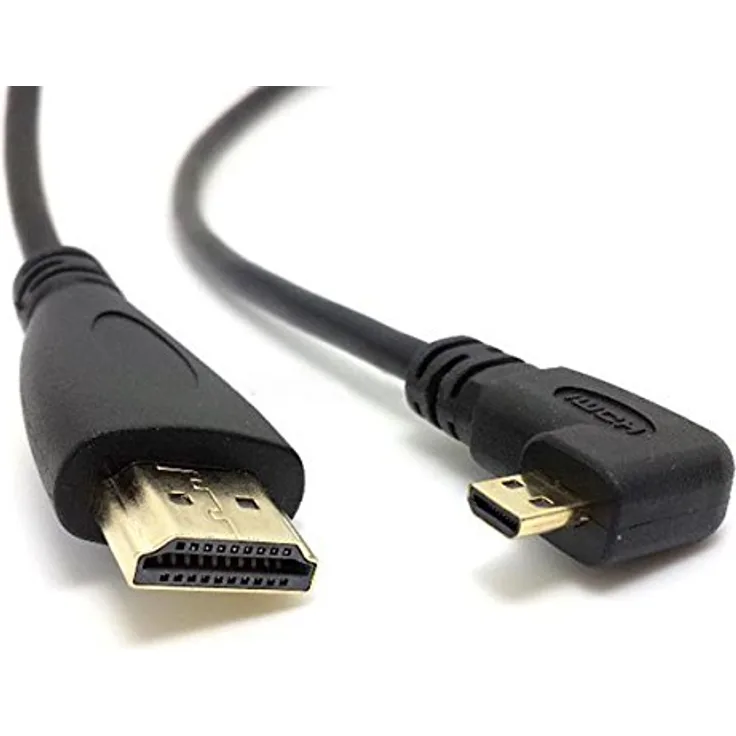System-S Micro HDMI auf Standard HDMI Winkelstecker Kabel Adapter