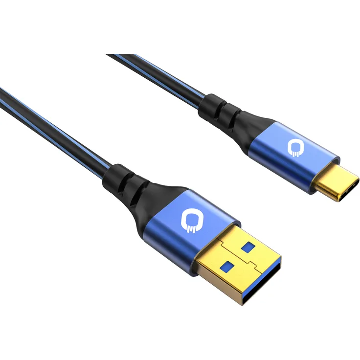Oehlbach USB Plus C3 - USB-Kabel für Smartphones Typ A 3.0 zu Typ C 3.1 - PVC-Mantel - OFC, blau-schwarz 3m