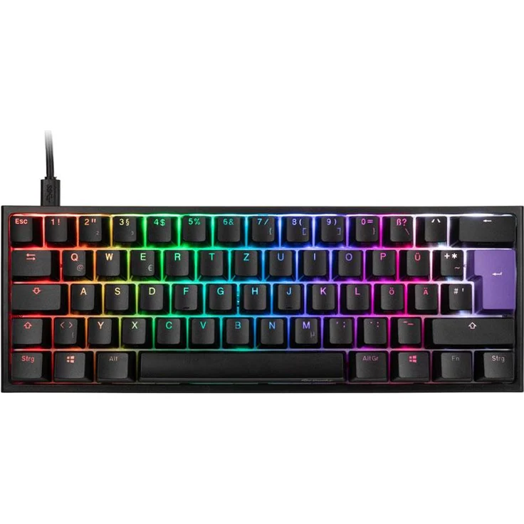 Ducky One 2 Mini RGB PBT schwarz, LEDs RGB, MX RGB BLUE, USB, DE QWERTZ (DKON1861ST-CDEPDAZT1 - DKON2061ST-CDEPDAZT1) – Bild 1