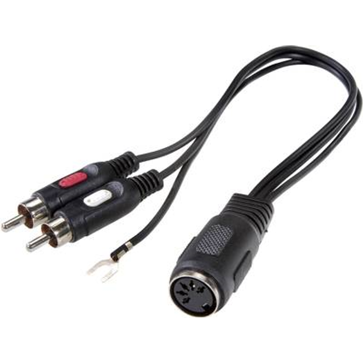 SpeaKa Professional Cinch / DIN-Anschluss Audio Y-Adapter [1x DIN-Buchse 5pol. - 2x Cinch-Stecker] Schwarz (SP-7869832)