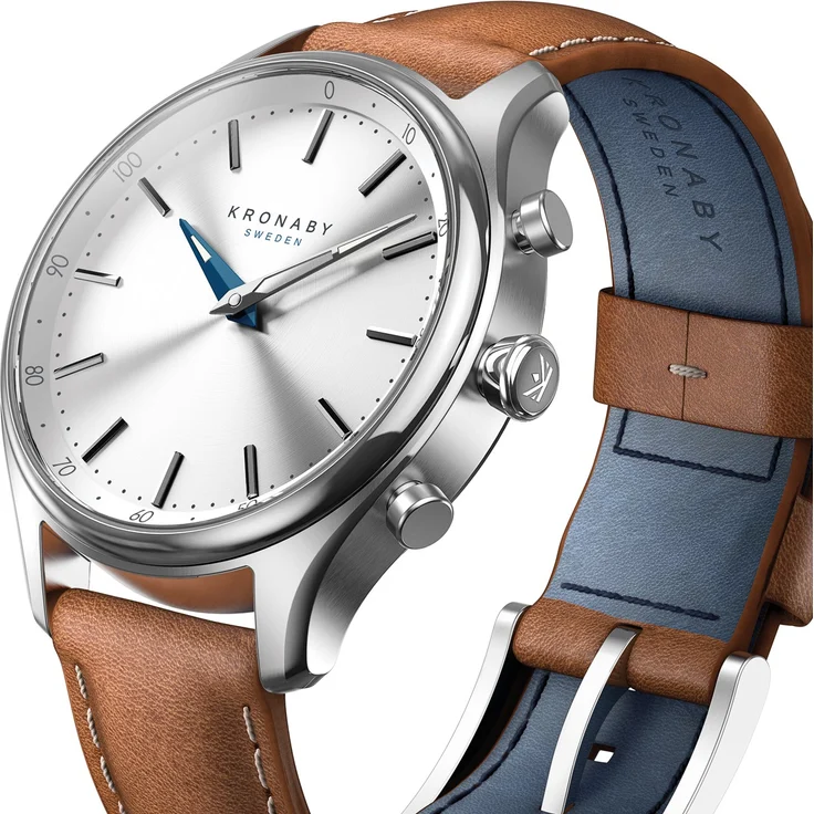 KRONABY Sekel Connected Watch A1000-0658 Hybrid-Smartwatch Unisex, 38mm, Edelstahlgehäuse, Braun/Silber – Bild 3