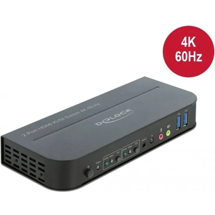 Delock HDMI KVM Switch 4K 60 Hz mit USB 3.0 und Audio