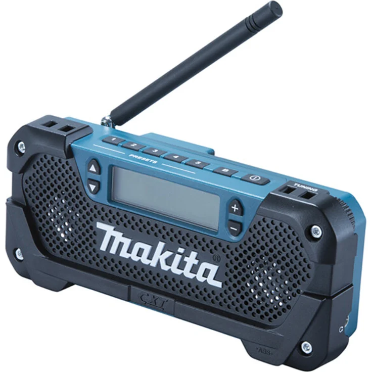 Makita DEAMR052 12V ohne Akku und Ladegerät Baustellenradio, geeignet für Outdoor, spritzwassergeschützt, blau – Bild 2