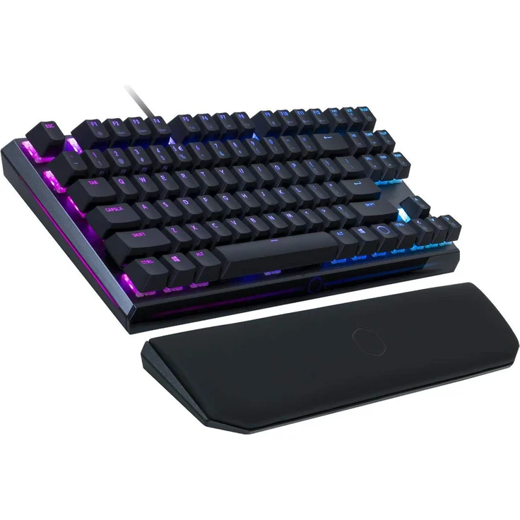 Cooler Master | MK730 Mechanische RGB Gaming-Tastatur kompakt ohne NumPad Cherry MX Red Switches mit gepolsterter Handballenauflage Englisch QWERTY