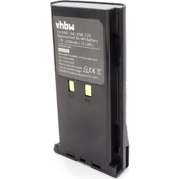 VHBW Akku, geeignet für Funkgerät, Walkie Talkie Kenwood TK-180, TK-190, TK-280, TK-290, TK-380, TK-385, TK-390, TK-410, TK-480, TK-481, TK-490, TK-5400 2100 mAh, 7,2 V, NiMH