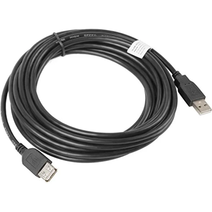 lanberg CA-USBE-10CC-0050-BK USB 2.0 A-Stecker auf USB A-Buchse Extender, 5m schwarz