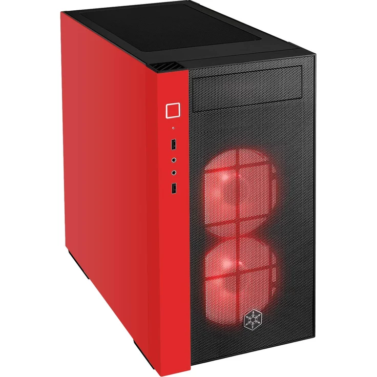 SilverStone SST-RL08BR-RGB - Red Line Mini Tower Micro-ATX Gaming Computer Gehäuse, Seitenteil aus gehärtetem Glas, schwarz – Bild 1