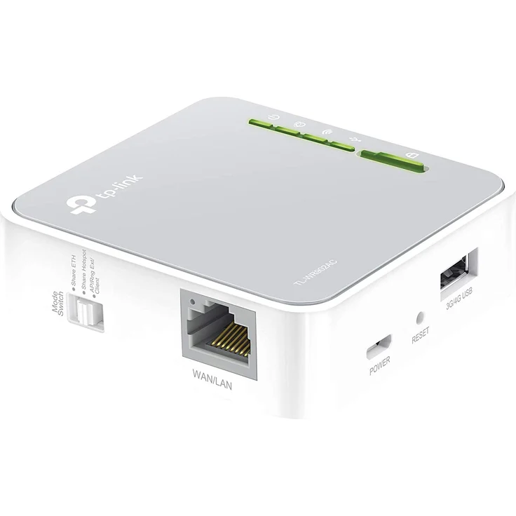 TP-Link TL-WR902AC AC750 WLAN Nano Router (433Mbit-s (5GHz) +300Mbit-s (2,4GHz) (tragbar, Accesspoint, TV Adapter, Repeater, Router, Client, Print, Media, FTP Server), weiß- grau – Bild 2