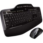Logitech MK710 Kabelloses Tastatur-Maus-Set, 2.4 GHz Verbindung via Unifying USB-Empfänger, 3-Jahre Batterielaufzeit, LCD-Batterieanzeige, Handballenauflage, PC-Laptop, Englisches QWERTY-Layout