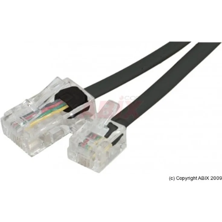 CUC Exertis Connect 911738 - Telefonkabel (7 m, RJ11, RJ45, Schwarz, Male Connector-Male Connector, Flach)