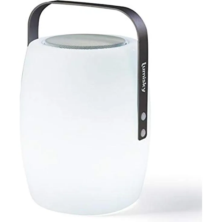 Lumisky LUCY PLAY Lampe Nomade 2 en 1 Lumineuse-Musicale avec Bluetooth, Aluminium-Plastique, 10 W, Blanc, 21cm X 21cm