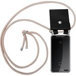 cadorabo Handykette, geeignet für Huawei P Smart (2018)/Enjoy 7S in PERLIG ROSÉGOLD, Silikon Necklace Umhänge Hülle mit Silber Ringen, Kordel Band Schnur und abnehmbarem Etui, Schutzhülle