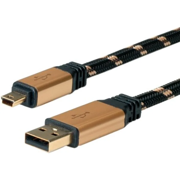 Roline GOLD USB 2.0 Kabel, Typ A - 5-Pin Mini 0,8m (11.02.8821)