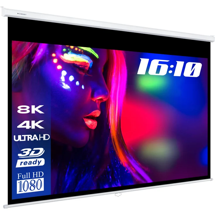 ESMART Professional MIROLO Rollo Leinwand 198 x 124 cm (92'') 16:10 – Bild 1