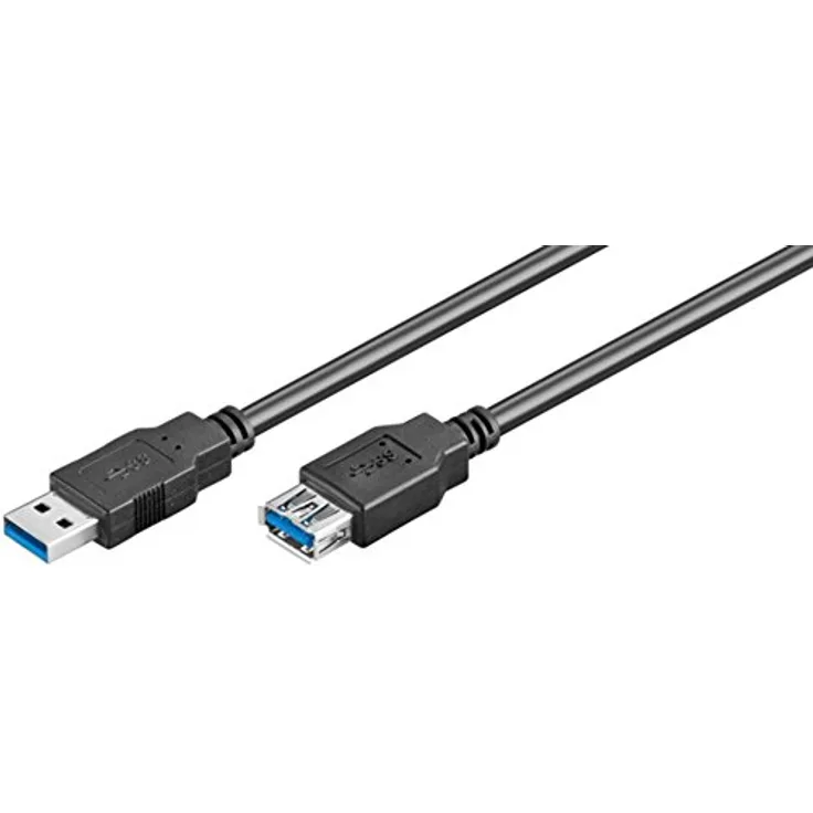 Wentronic Goobay USB 3.0 SuperSpeed Verlängerungskabel, Schwarz, 3 m - USB 3.0-Stecker (Typ A) > USB 3.0-Buchse (Typ A) (93999)