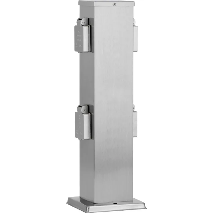 Ledar Steckdosenpfosten - Stockach stahl, Outdoor (4-fach)