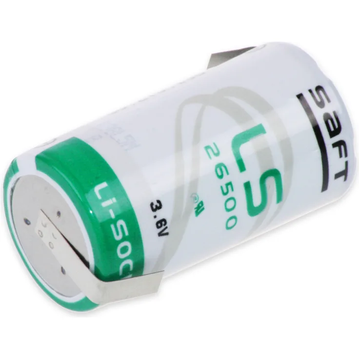 Lithium-Batterie SAFT LS 26500, C (Baby), mit Z-Lötfahne, 3,6 V-, 7700 mAh