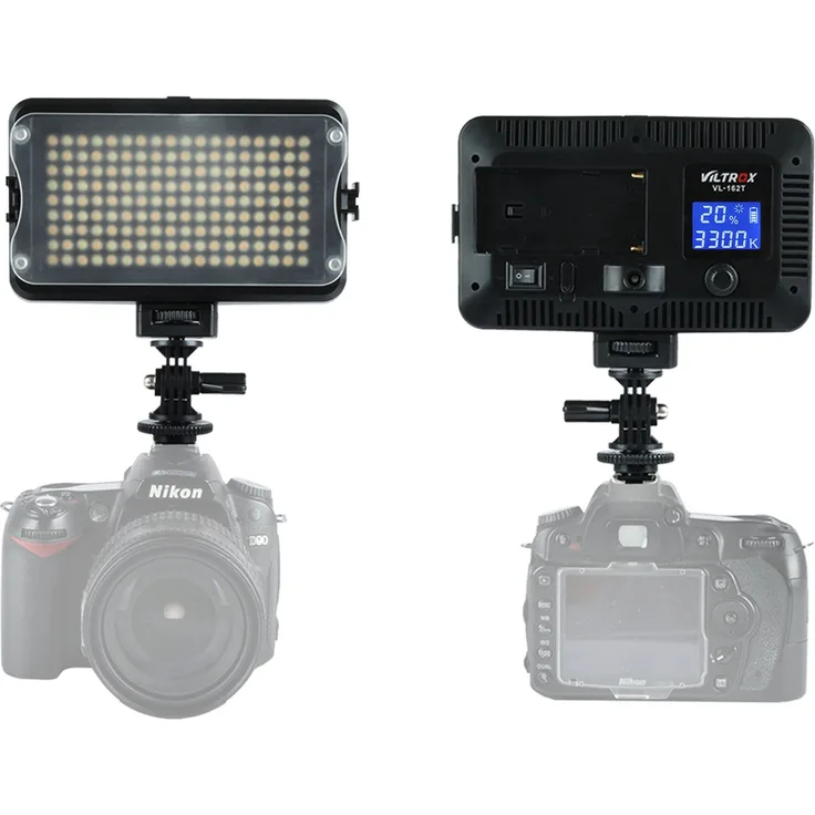 VILTROX VL-162T 1070LM CRI95 + Dimmable Ultra Helligkeit 162 LED Video Licht Kamera Videoleuchte mit LCD Display für DSLR Kamera Video Camcorder, 3300K-5600K Farbtemperatur