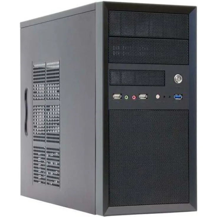 Chieftec CT-01B-OP iArena Mini Tower PC-Gehäuse (microATX), Schwarz