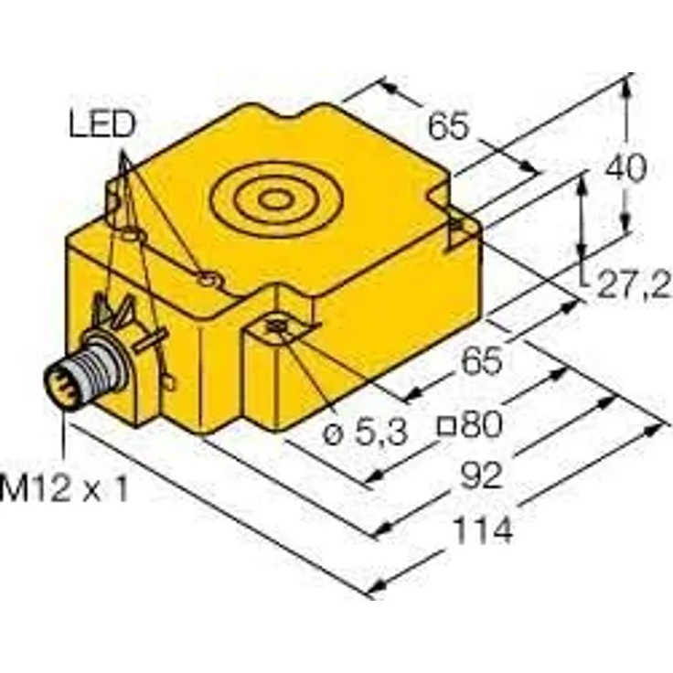 Turck Sensor,ind.,quad. 80x80mm Uprox,sn=50mm,250Hz Bi50U-Q80-AP