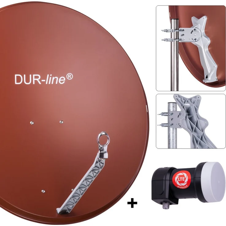 DUR-line Select 85/90cm Komplettanlage rot + Single LNB – Bild 1
