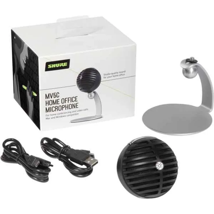 Shure MV5C-USB Digitales Kondensatormikrofon Schwarz-Grau