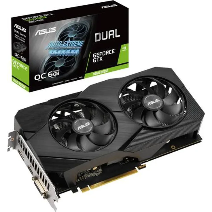 Asus Grafikkarte Nvidia GeForce GTX660 SUPER EVO Overclocked 6GB GDDR6-RAM PCIe x16 HDMI, DisplayPort, DVI