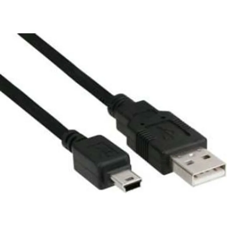 InLine USB 2.0 Mini-Kabel, Stecker A an Mini-B Stecker (5pol.), schwarz, 1m (33107S)