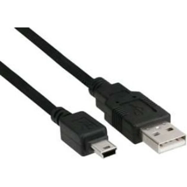 InLine USB 2.0 Mini-Kabel, Stecker A an Mini-B Stecker (5pol.), schwarz, 1m (33107S) – Bild 1