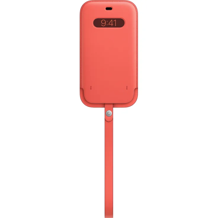 Apple MHYF3ZM/A Lederhülle mit MagSafe, geeignet für Apple iPhone 12 Pro Max, Etui, Zitruspink