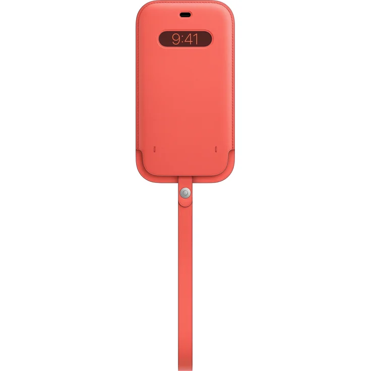 Apple MHYF3ZM/A Lederhülle mit MagSafe, geeignet für Apple iPhone 12 Pro Max, Etui, Zitruspink – Bild 1