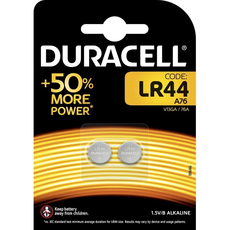 Duracell Specialty LR44 Alkali-Knopfzelle 1,5 V, 2er-Packung (76A-A76-V13GA) – Bild 1