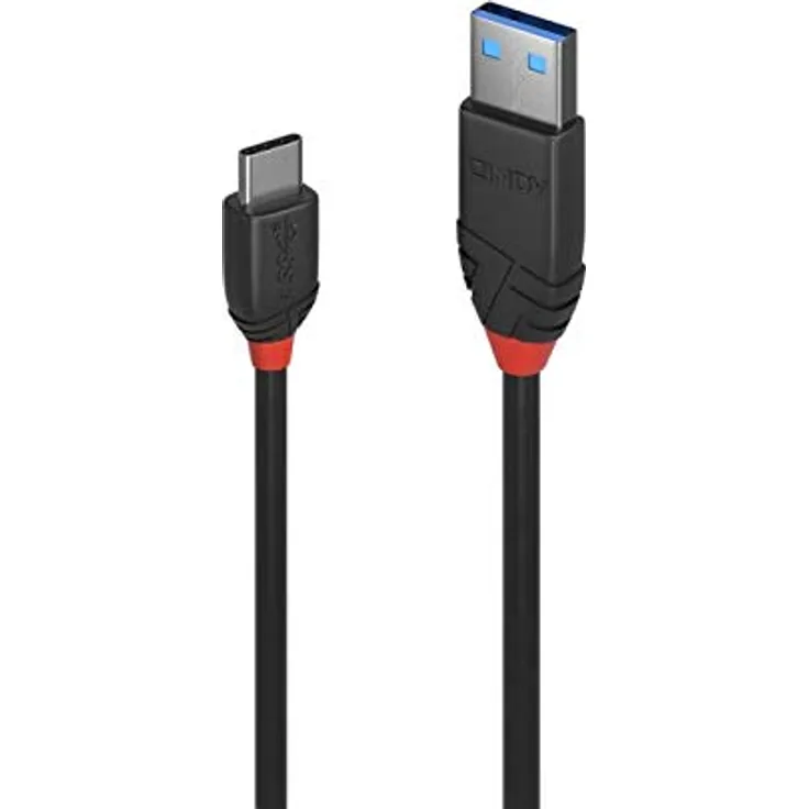 1.5m USB 3.1 Typ A an C Kabel 3A, Black Line