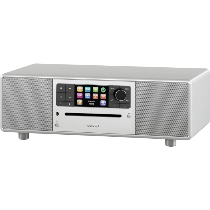 Sonoro Prestige CD-Radio mit Bluetooth, WLAN, Wecker, LCD-Display, silber – Bild 3