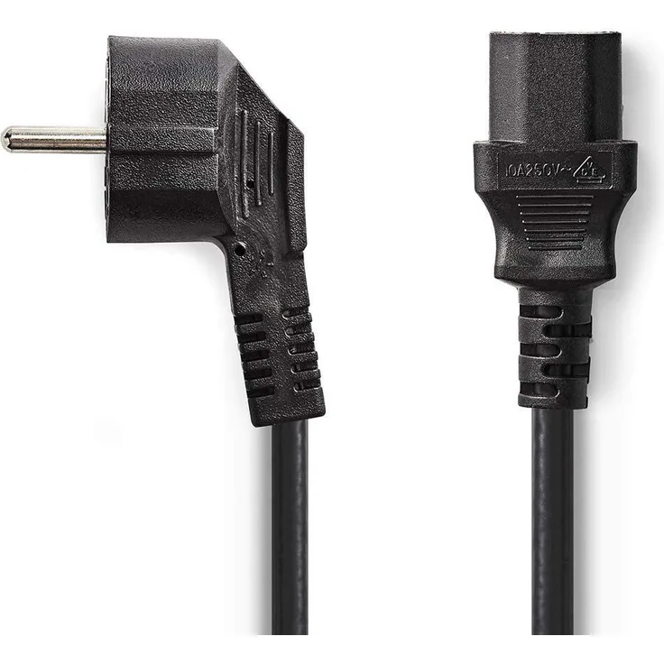 Netzkabel | Schuko-Stecker, angewinkelt - IEC-320-C13 | 5,0 m | Schwarz
