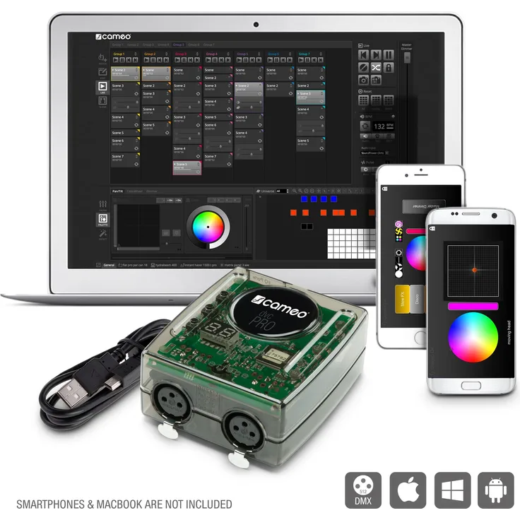 Cameo DVC PRO - 1024-Kanal USB zu DMX-Interface mit WiFi-Access und Steuerungssoftware