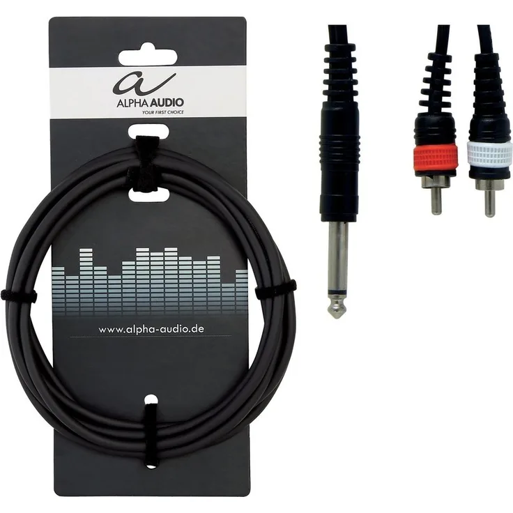 Alpha Audio 190145 Basic Line Y-Kabel (3 m, Monoklinke auf Cinch)