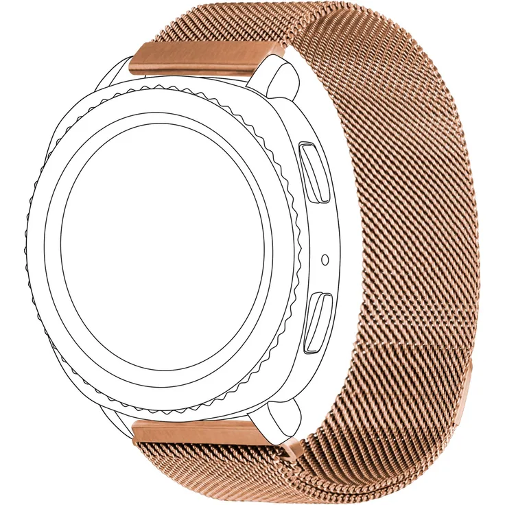 topp - Mesh Armband für Samsung Gear Sport, Galaxy Watch, Garmin vivoactive & vivomove, Rose