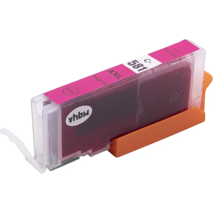 vhbw Tintenpatrone magenta Ersatz für Canon CLI-581 XXL, CLI-581 XXL M, CLI-581PGM XXL, CLI-581XXLM - Druckerpatrone + Chip