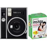 Fujifilm Instax Mini 40 EX D Sofortbildkamera schwarz inkl. Fujifilm Instax Film DP (2 x 10 Bilder)