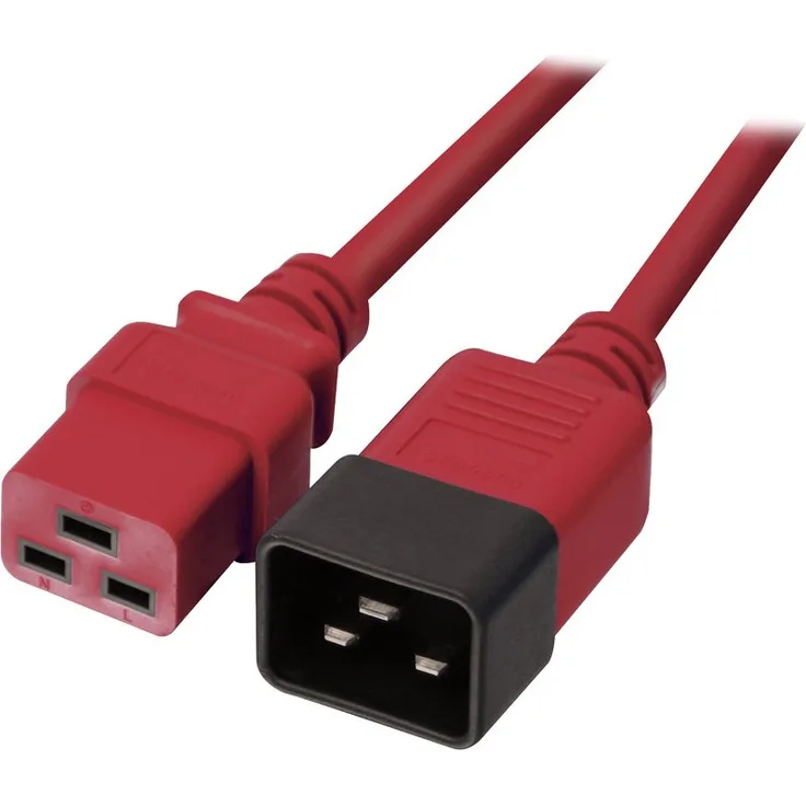LINDY 30124'' IEC C19 auf IEC C20 Verlängerung Stromkabel, 2m Rot