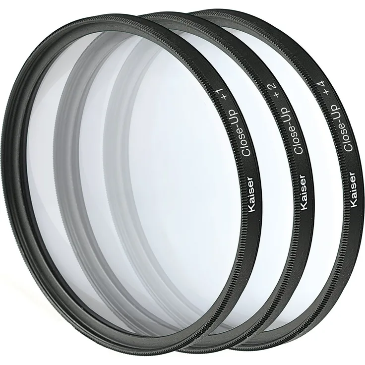 Kaiser Fototechnik Nahlinsen-Set 55 mm mit Nahlinse +1/+2/+4 inkl. Aufbewahrungstasche