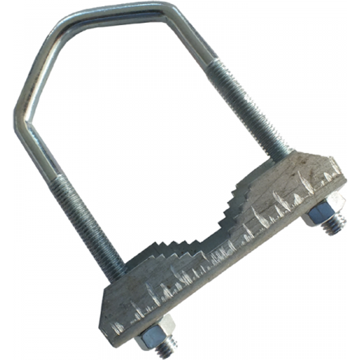 Zahn-Mastschelle / Bügelschelle bis 60mm 100mm lang