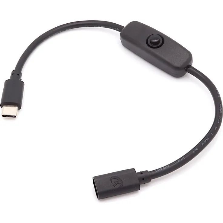 USB DC-Kabel mit Schalter USB Typ C Buchse - USB Typ C Stecker 0,30m schwarz (125540)