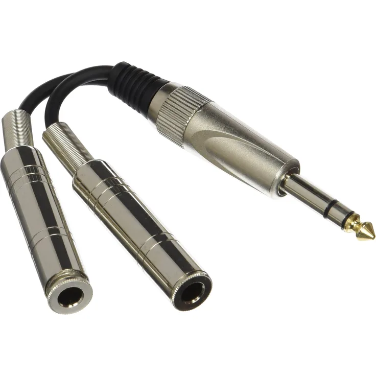 Stagg 16122 Adapterkabel (0,1 m, 1x Stereo Klinke, 2x Klinkenbuchse) schwarz