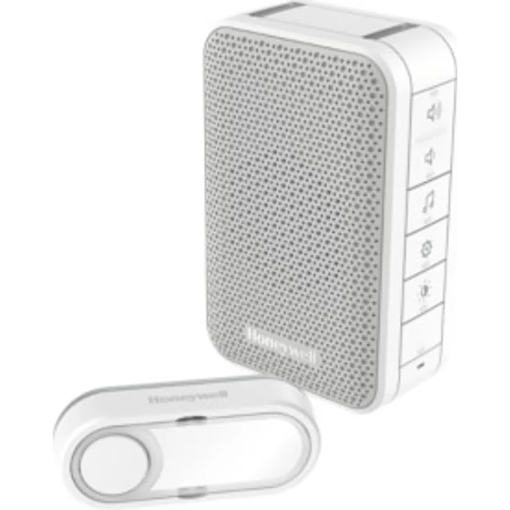 Honeywell Home Funk-Gong-Set 6 Töne 84 dB LED-Blitz Lautstärkeregler, 150 m, weiß, DC313S