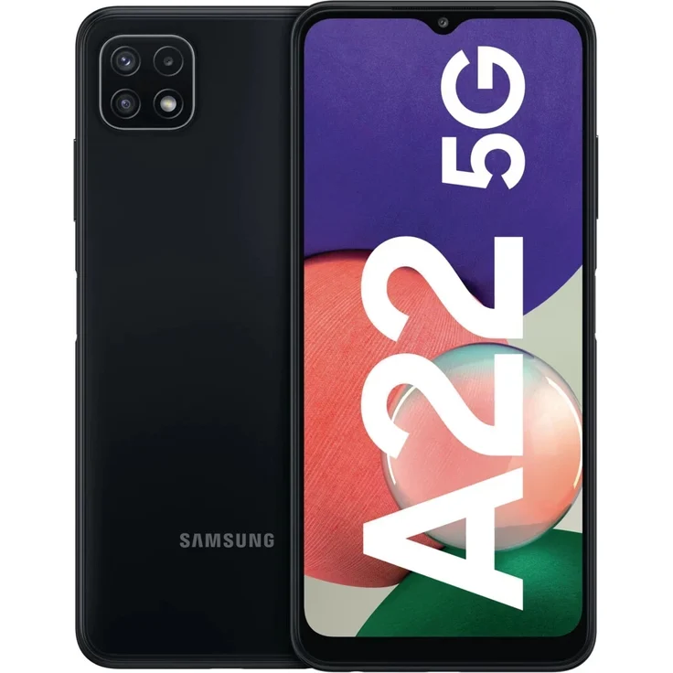 Samsung Galaxy A22 5G Smartphone 16,8cm (6,6 Zoll) TFT-Display, 128GB interner Speicher, 4GB RAM, Dual-SIM, Android 11, Grau – Bild 1
